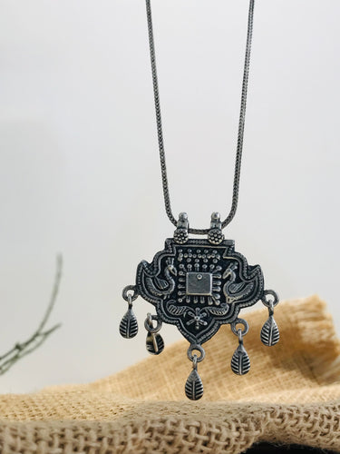 925 Peacock Oxidise Silver Chain
